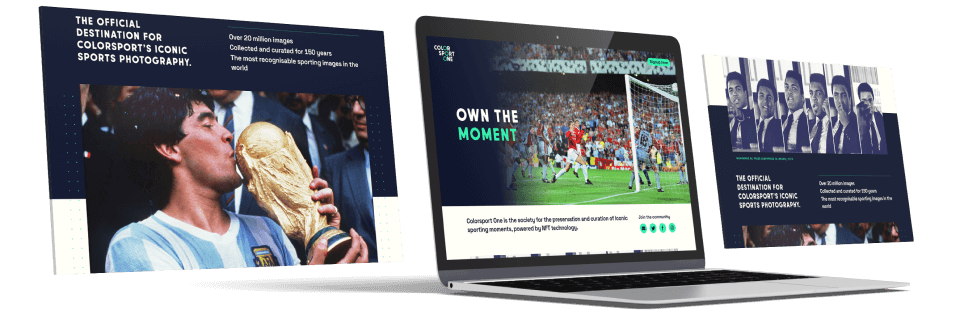 Colorsport website mockup with new branding