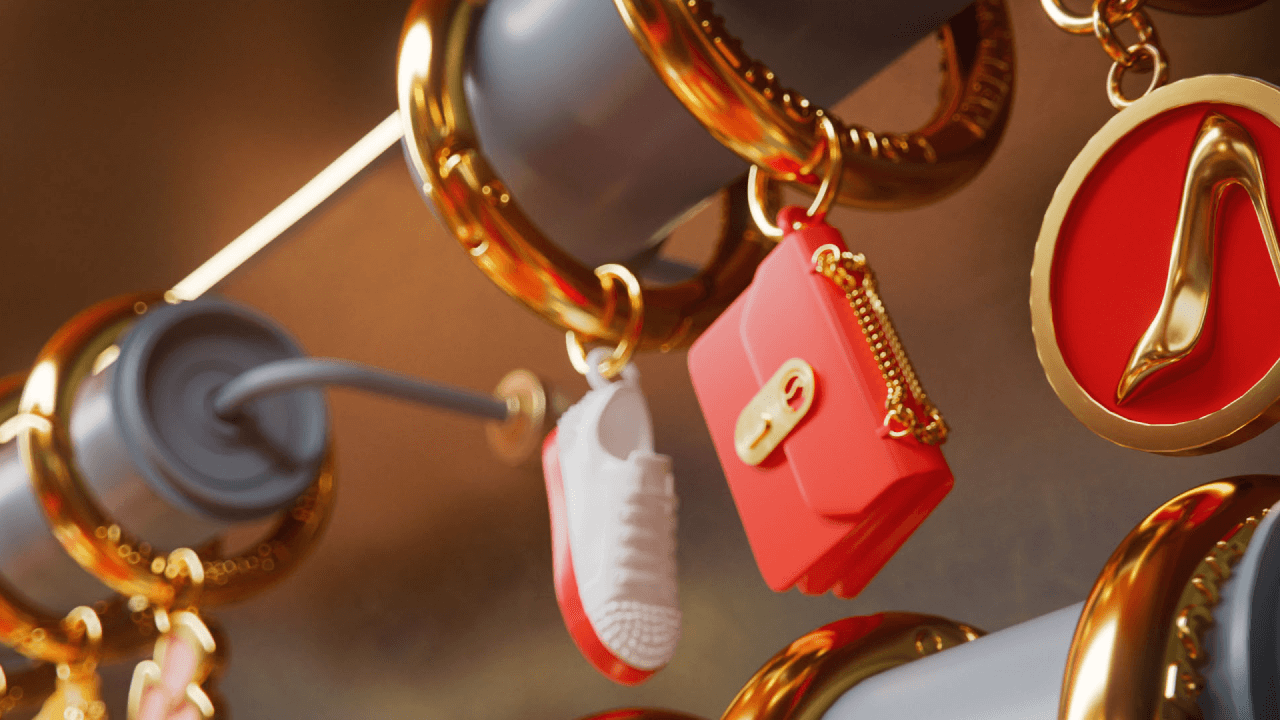 CGI of Christian Louboutin Handbag on charm