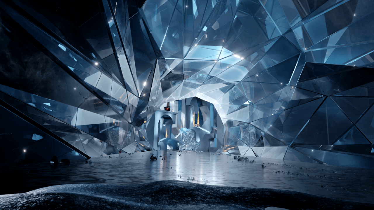 Ice Cave 3D Render