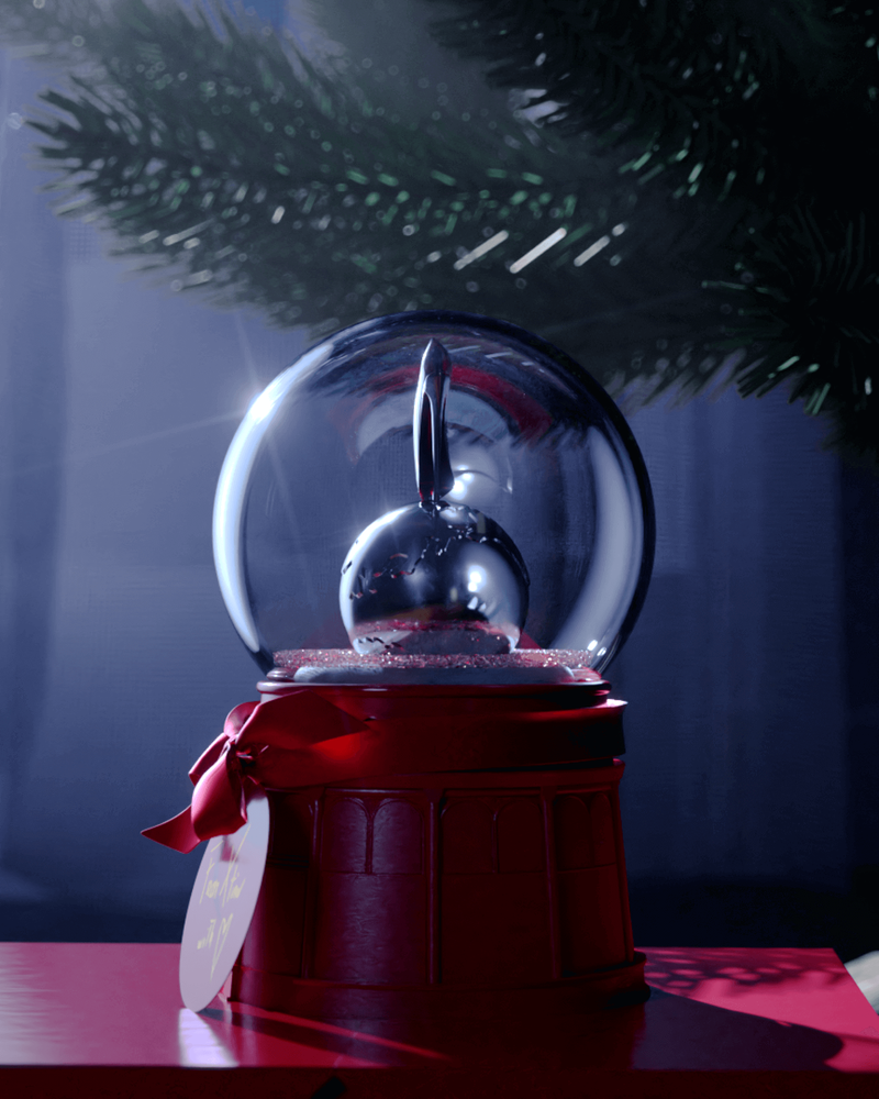 Christain Louboutin Snow Globe in CGI animation