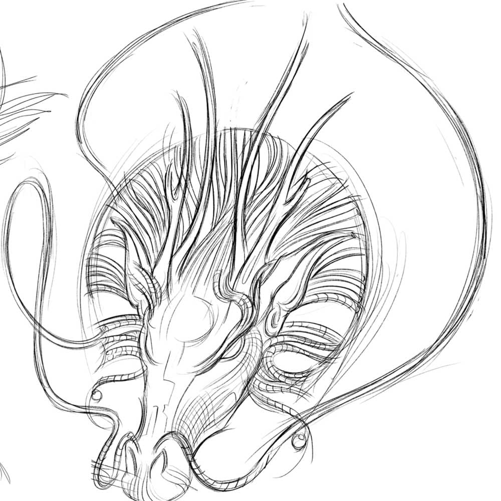 Sketch of dragons