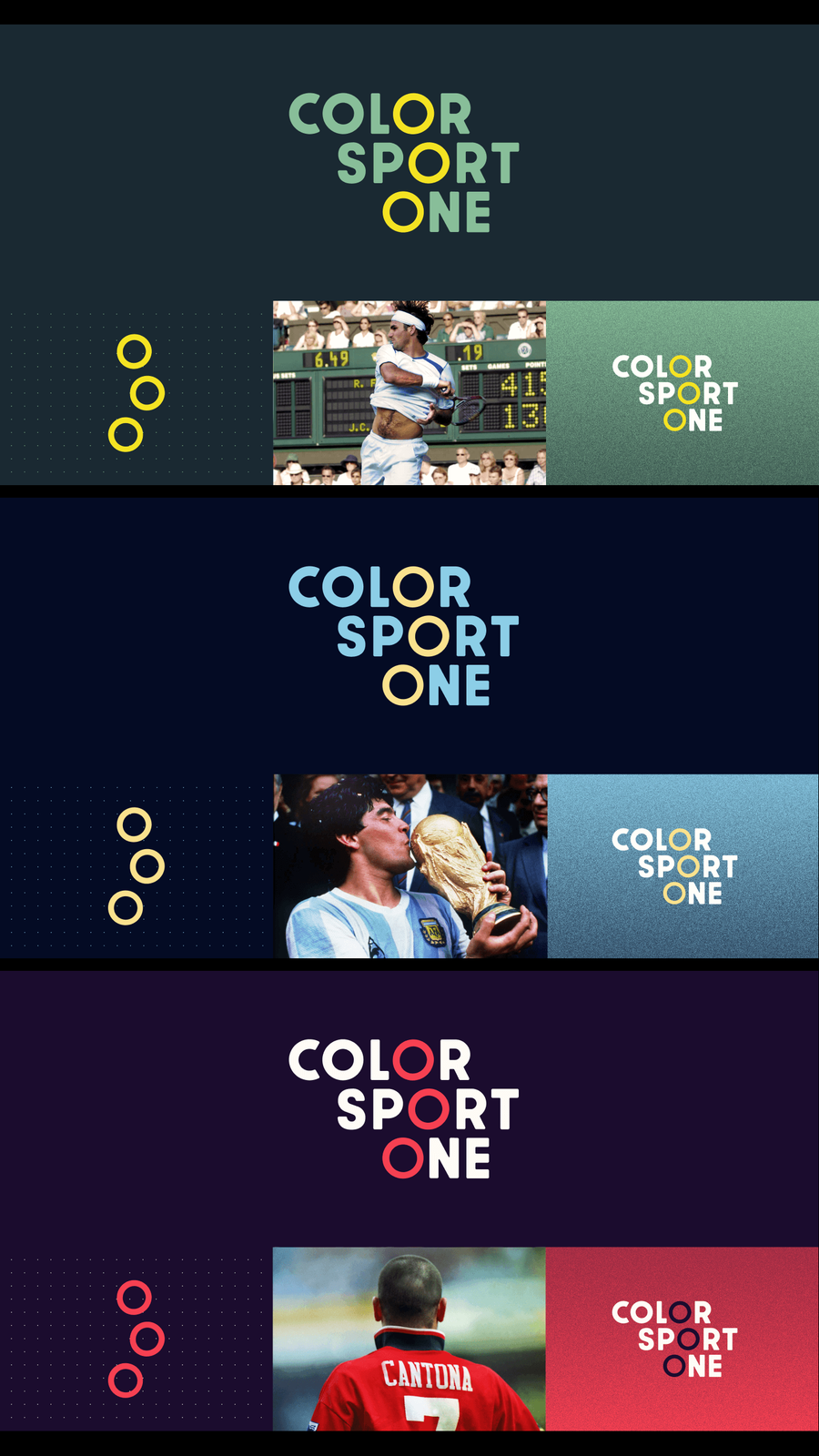Colorsport one logo in various colours