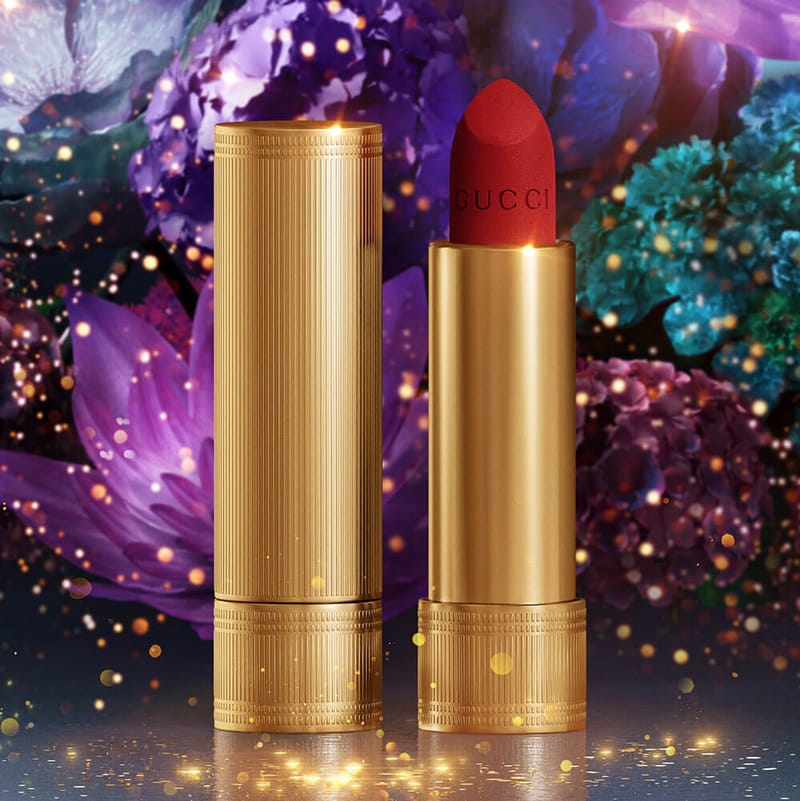 Close up of Gucci Lipstick within the CGI environment