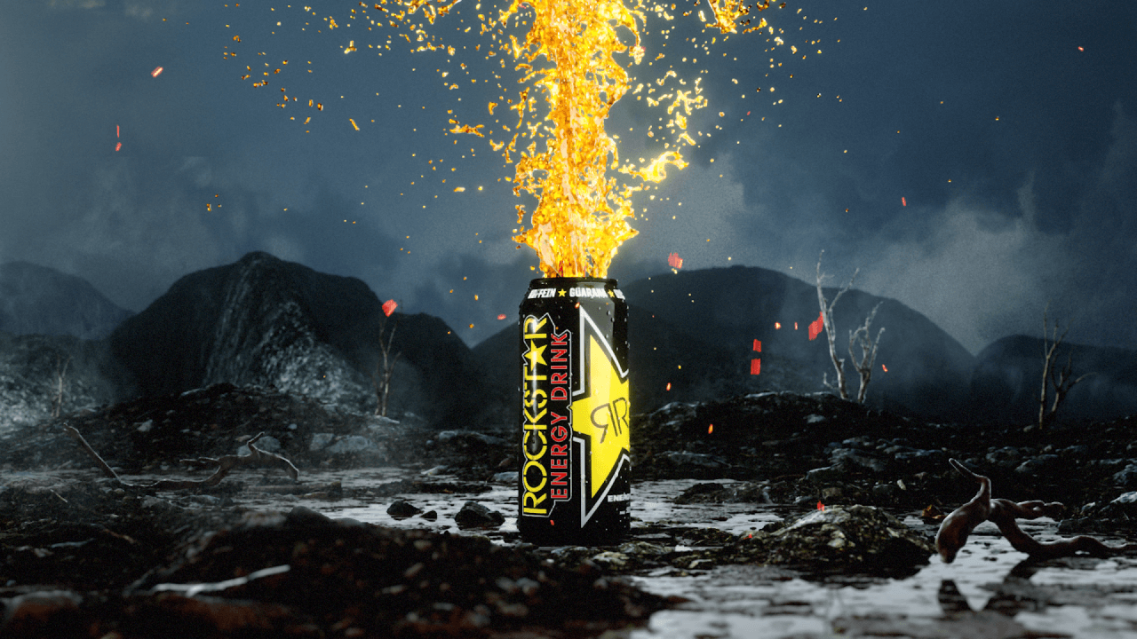Rockstar Drink can rendered in 3D environment