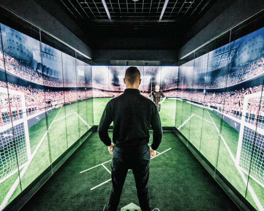 Puma Skill Cube CGI stadium during a trial